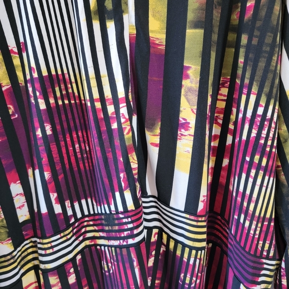 Ashley Stewart Multicolor Striped Floral Maxi Dress Sz 34/36 Long Sleeve Stretch - Picture 9 of 12